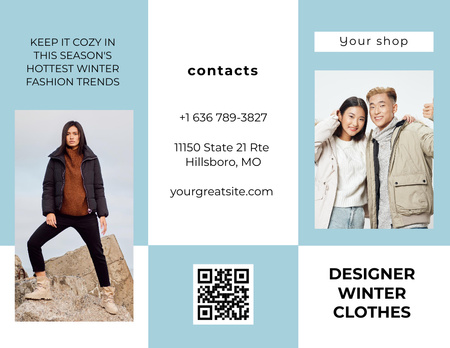 Kış Modası Trendleri Reklamı Brochure 8.5x11in Tasarım Şablonu
