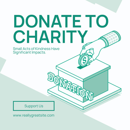 Modèle de visuel Boîte de collecte de dons de bienfaisance - Instagram AD