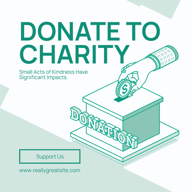 Plantilla de diseño de Charitable Donations Collection Box Instagram AD 