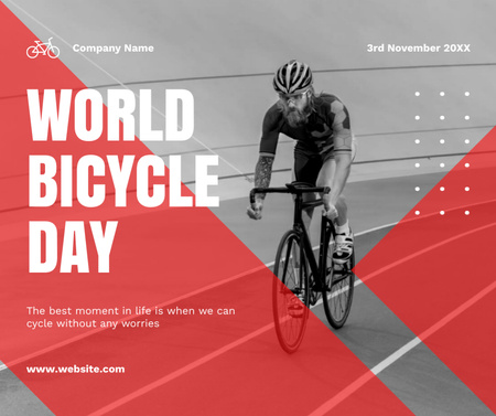 World Bicycle Day Observation Facebook Design Template