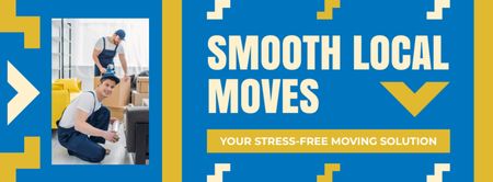 Offer of Smooth Moving Services with Friendly Delivers Facebook cover Design Template