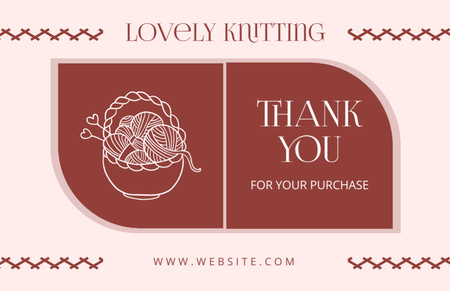 Plantilla de diseño de Thank You for Knitting Items Purchase Thank You Card 5.5x8.5in 