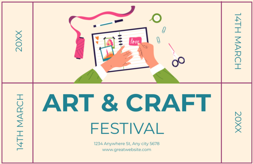 Arts And Craft Festival Thank You Card 5.5x8.5in Šablona návrhu