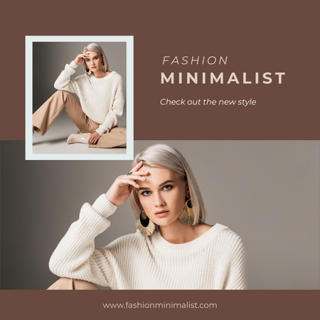 Template di design Collezione di tendenze moda minimalista per donne con bionda Instagram