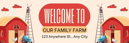 Aile Çiftliğini Ziyaret Teklifi Email header Tasarım Şablonu
