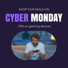 Cyber Monday Sale Announcement with Gamer
