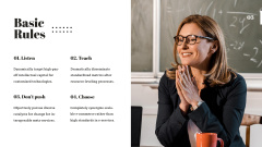 Teaching Methods Guide with Confident Woman in Classroom