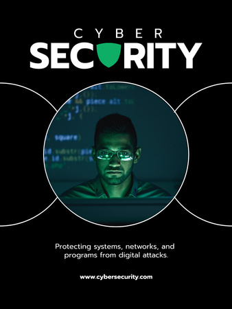 Designvorlage Anzeige für innovative digitale Sicherheitsdienste für Poster US
