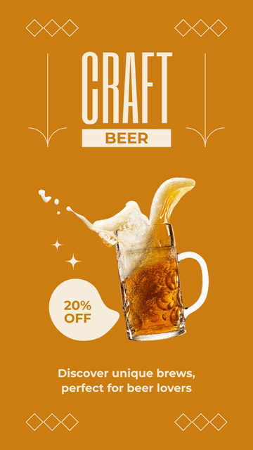 Ontwerpsjabloon van Instagram Story van Foamy Craft Beer at Huge Discount
