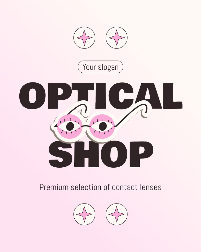 Premium Selection of Cool Glasses at Optical Store Instagram Post Vertical Šablona návrhu