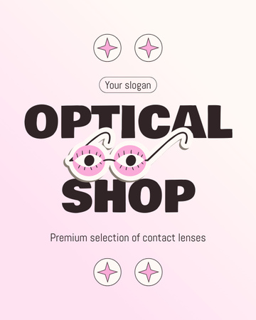 Seleção premium de óculos legais na loja óptica Instagram Post Vertical Modelo de Design