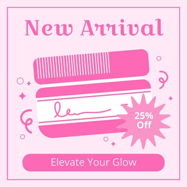 New Beauty Products And Comb With Discount Offer Animated Post – шаблон для дизайну