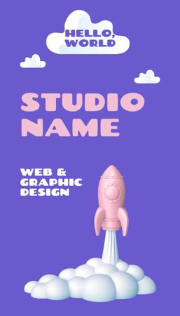 Ontwerpsjabloon van Business Card US Vertical van Opstarten van web- en grafische ontwerpdiensten