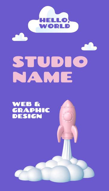 Plantilla de diseño de Web and Graphic Design Services Startup Business Card US Vertical 