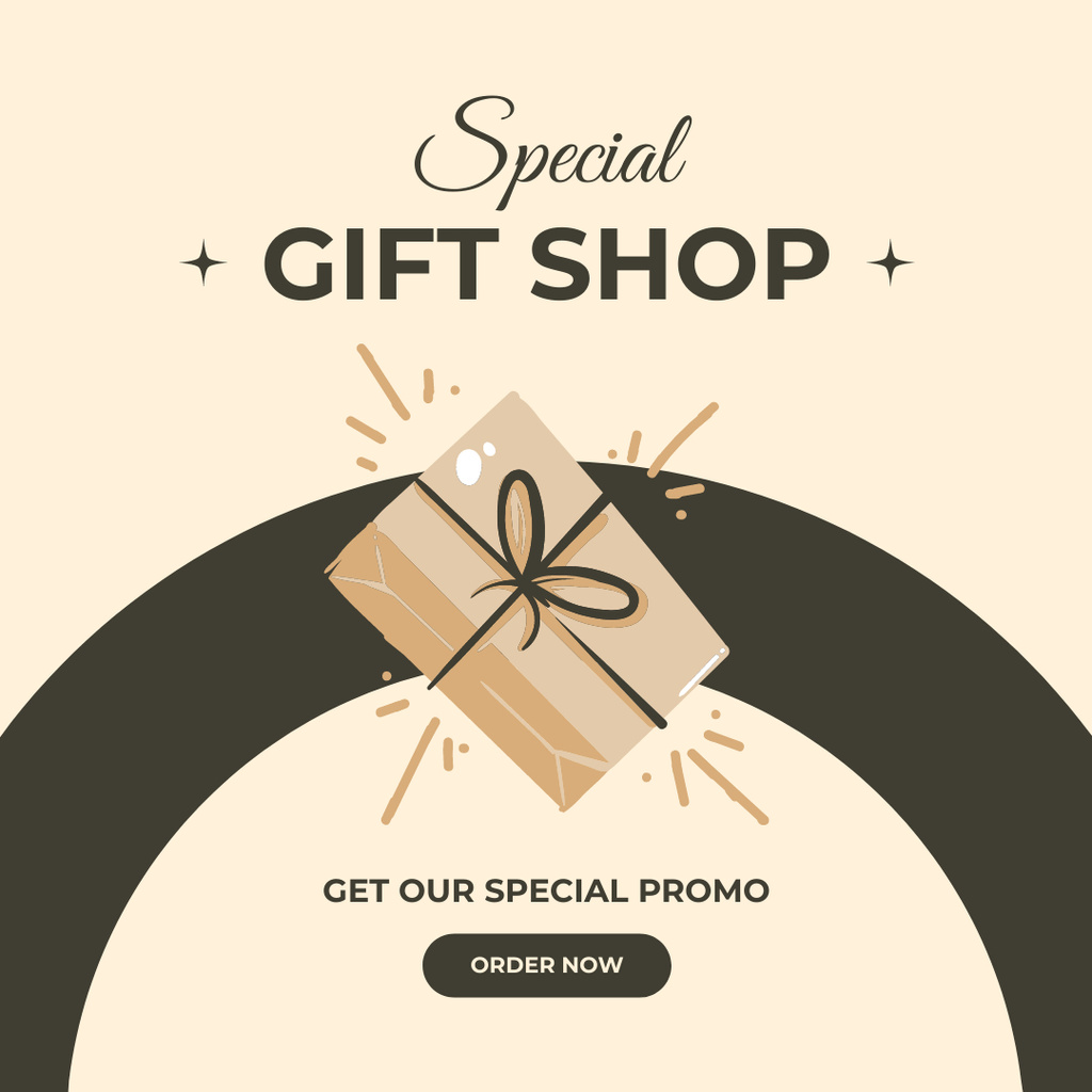 Designvorlage Special Gift Shop Cartoon Illustrated für Instagram