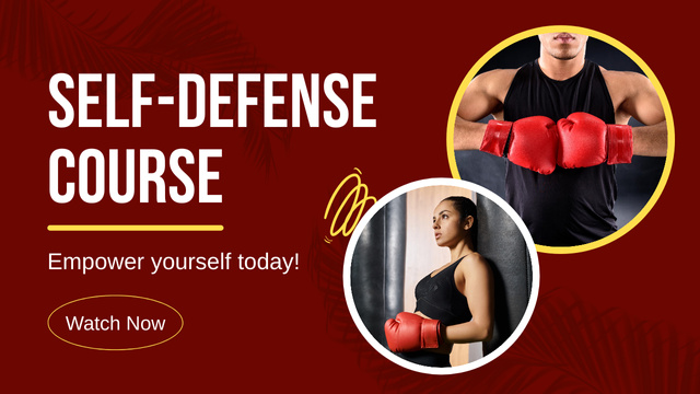 Online Martial Arts Self-Defense Course Youtube Thumbnail – шаблон для дизайна