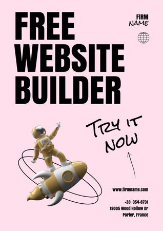 Plantilla de diseño de Free Website Building Helper Poster A3 