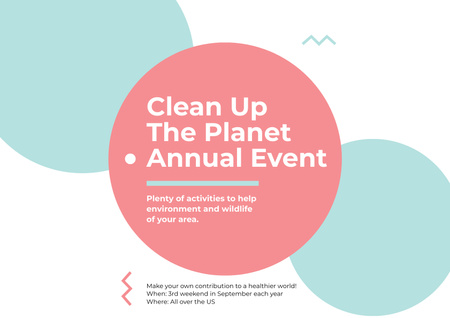 Anúncio Anual do Evento Ecológico e de Limpeza Poster A2 Horizontal Modelo de Design