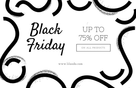 Black Friday Ad on Minimalist Abstract Flyer 5.5x8.5in Horizontal Design Template