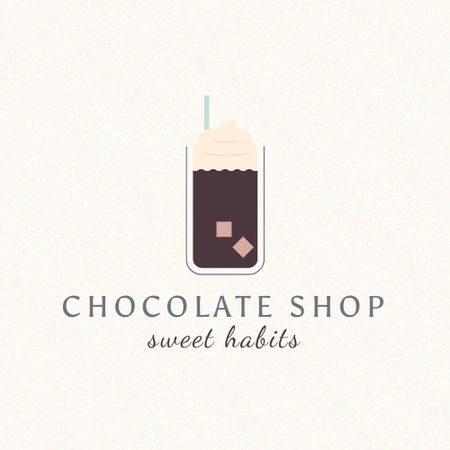 Ontwerpsjabloon van Logo van Sweets Shop Ad with Chocolate Cocktail