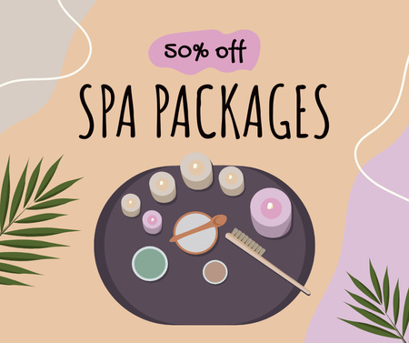 Spa Packages Discount Offer Facebookデザインテンプレート