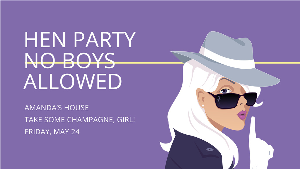 Designvorlage Hen party for girls with Woman Detective für Youtube