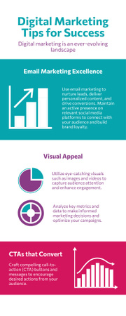 Dicas de marketing digital para o sucesso nos negócios Infographic Modelo de Design