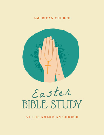 Easter Bible Study Announcement Invitation 13.9x10.7cm Design Template