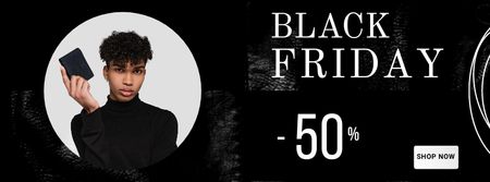 Black Friday fekete borító Facebook cover tervezősablon