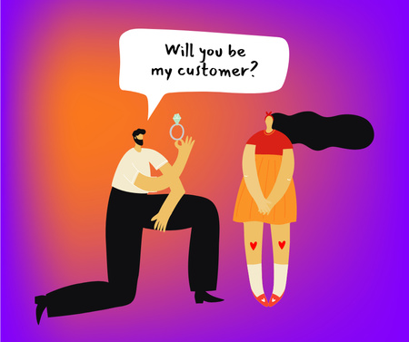 Ontwerpsjabloon van Facebook van Businessman proposes to Customer