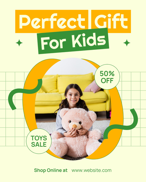 Designvorlage Discount on Perfect Gift for Child für Instagram Post Vertical