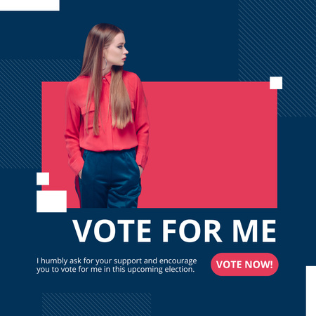 Cast Your Vote for Young Candidate Instagram AD Design Template