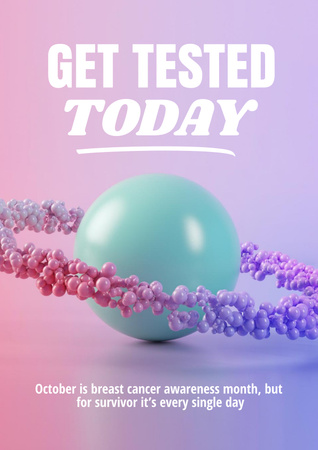 Designvorlage Breast Cancer Check-up Motivation für Poster