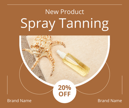 Announcement about Discount on New Spray Tanning Facebook Design Template