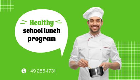Healthy School Lunch Advertisement Business Card US Design Template