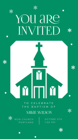 Platilla de diseño Baptism Invitation with Church Silhouette Instagram Story