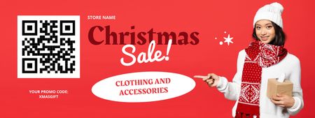 Christmas Clothing and Accessories Sale Coupon Design Template