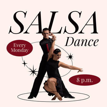 Platilla de diseño Classes with Salsa Dance with Passionate Couple Instagram