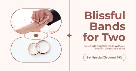 Rings For Two With Discount Due Valentine's Day Facebook AD Design Template