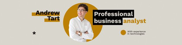 Work Profile of Professional Business Analyst LinkedIn Cover Modelo de Design