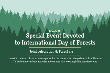 Special Event devoted to International Day of Forests Gift Certificate Design Template