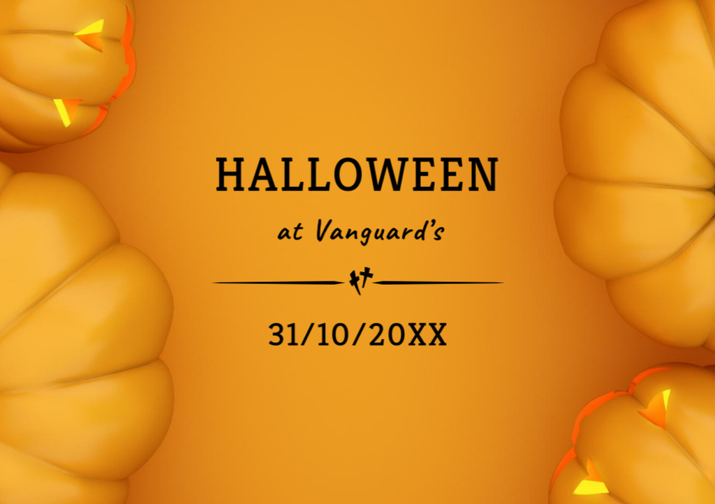 Haunting Halloween Holiday With Pumpkin Lanterns Flyer A5 Horizontal – шаблон для дизайну