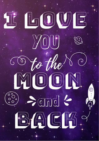 Motivational Love Quote on Night Sky Poster Modelo de Design