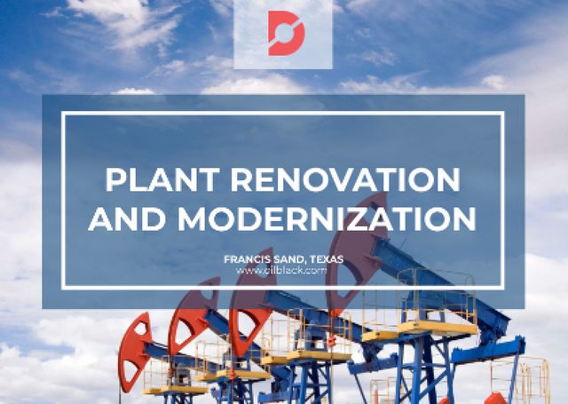 Plant modernisation with Construction Cranes Postcard Design Template