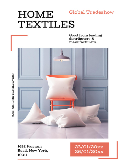 Announcement of Main Home Textiles Trade Show Event Poster US – шаблон для дизайну