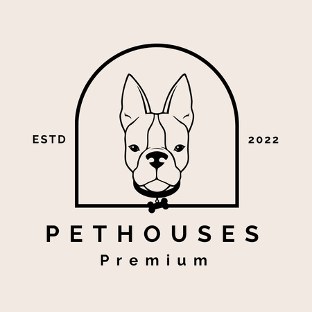 Pet Shop Advertisement with French Bulldog Logo Design Template