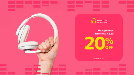 Special Sale with Man holding headphones Full HD video Design Template