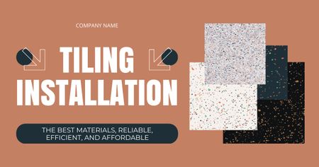 Tiling Installation Services with Samples in Purple Facebook AD Design Template