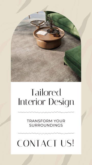 Tailored Interior Design By Architects Instagram Video Story Šablona návrhu