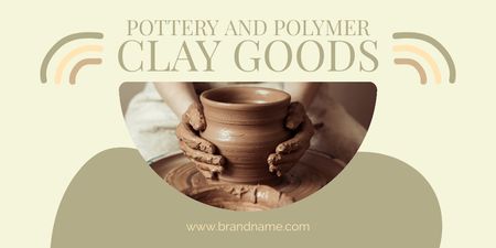 Pottery and Polymer Clay Items for Sale Twitter Design Template